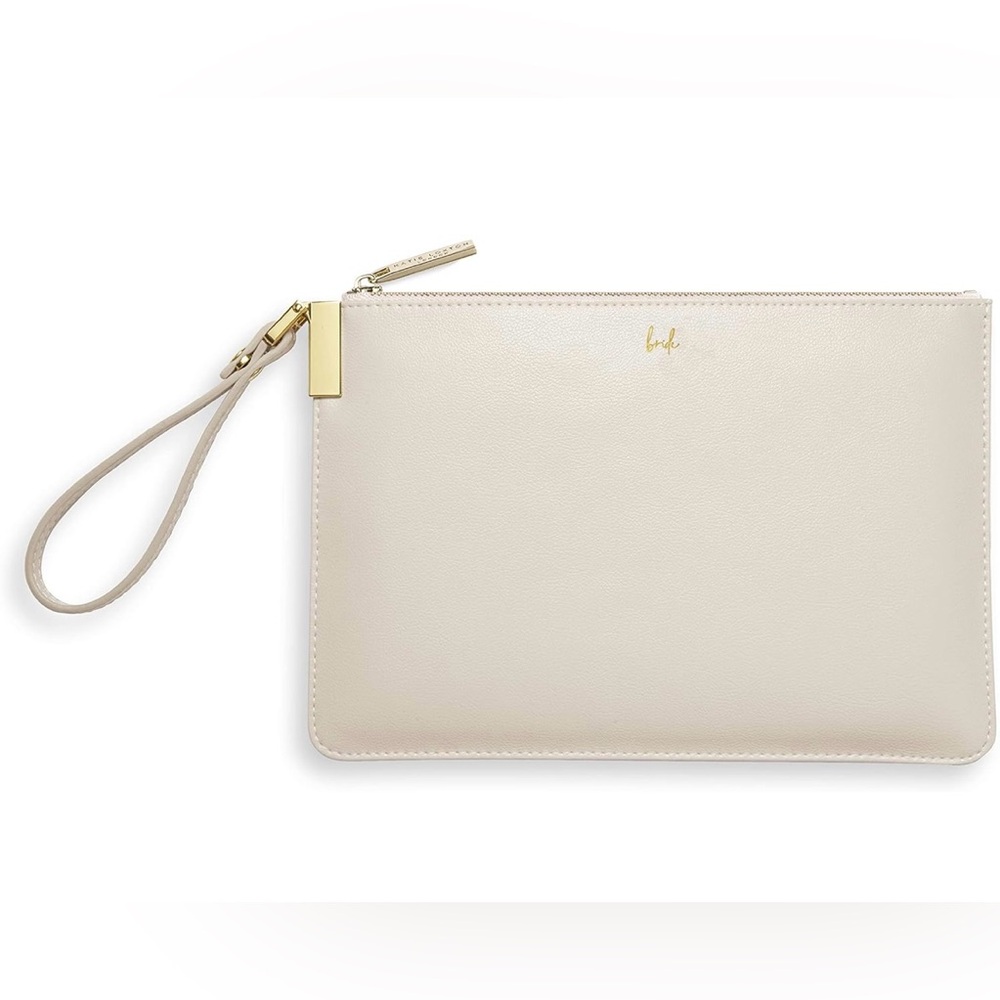 Bride Womens Vegan Leather Secret
Message Pouch Clutch Metallic White